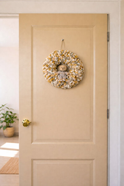 Bonila Handmade زينة باب على شكل سحابة مصنوعة يدويًا مع شكل دمية دب - ديكور ل...