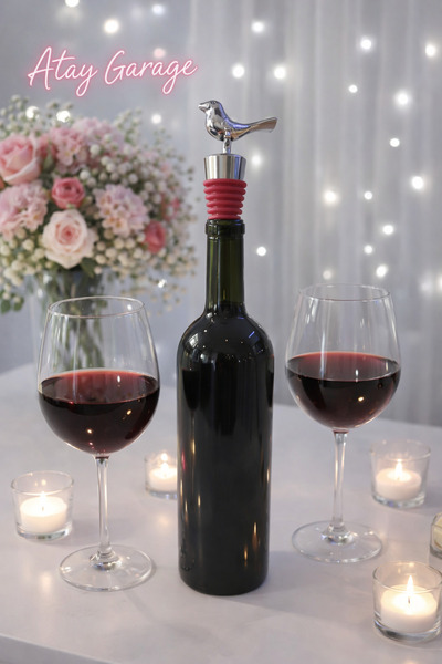 Atay Garage Dekoratif Kuş Figürlü Şarap Şişe Tıpası Sızdırmaz Silikon Sürahi ...