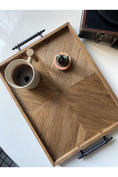 Genel Markalar Ahşap Mutfak Sunum Tepsisi Kahverengi Dekoratif ve Dayanıklı (...