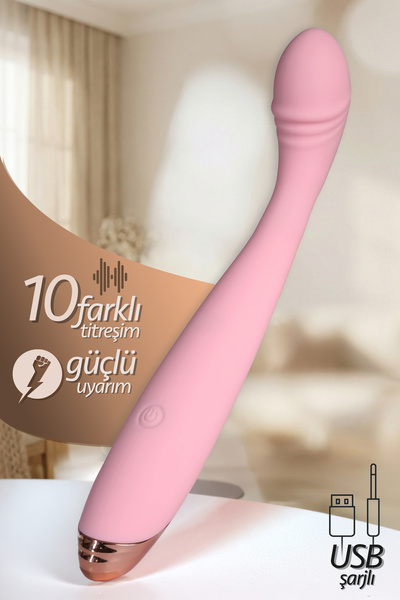 Yüksek Kalite Titreşimli 10 Modlu Şarjlı Güçlü Klitoris G Noktası Kadın Masaj Uyarıcı Vibratörlü