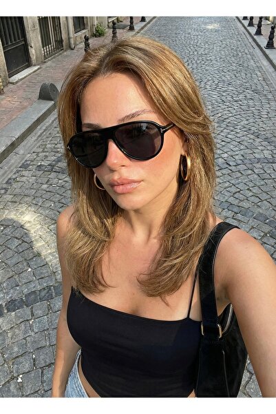 Goldmine Unisex Tina Aviator Sunglasses Uv400 Black Black