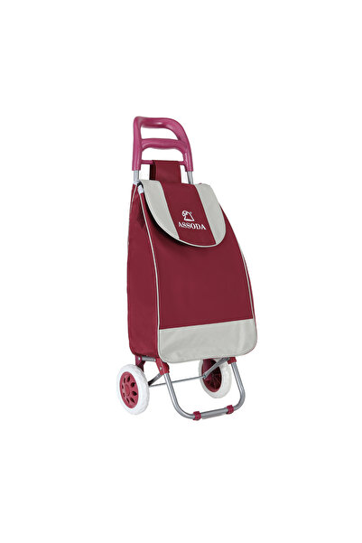 Assoda اسودا عربة تسوق قابلة للطي مزودة بجيب من قماش أكسفورد وعجلتين