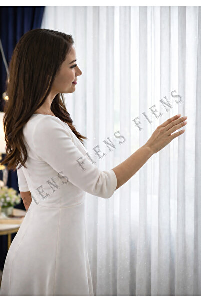 ilkbir Simli Premium Bambu Ağır Dökümlü 1/3 Sıkı Pileli Tül Perde Ütü Istemez...