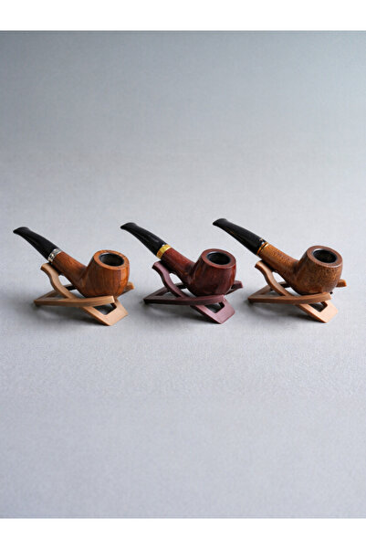 Mescolare 3'lü Katlanabilir Pipo Standı Seti - Dekoratif Ekonomik Pipo Sergil...