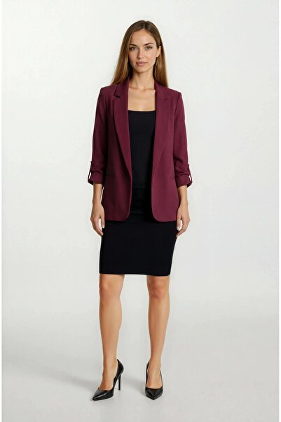 Spazio Medarda Salaş Krep Ceket BORDO