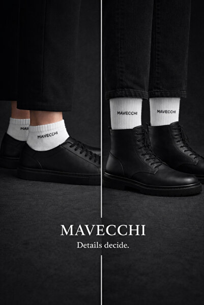 MAVECCHI 3 Çift + 3 Çift Erkek Beyaz Dikişsiz Patik ve Tenis Çorap