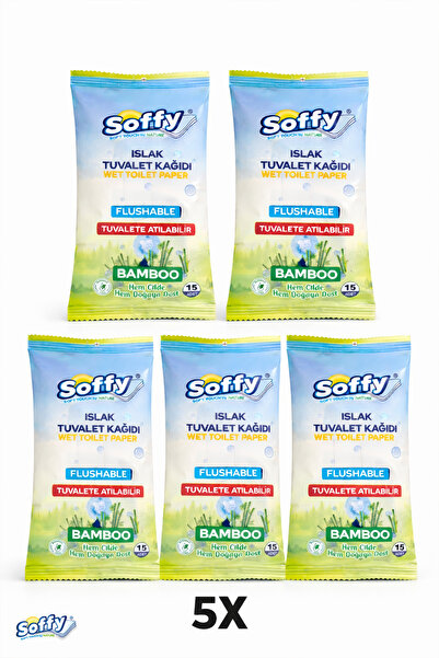 Soffy Cep Islak Tuvalet Kağıdı 5*15'li 75'li Paket Klozete Atılabilen Formül ...