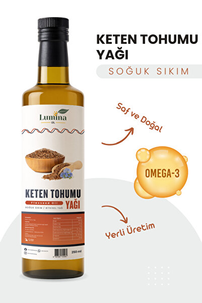 LUMİNAOİL %100 Soğuk Sıkım Keten Tohumu Yağı 250 ML | Saf ve Katkısız