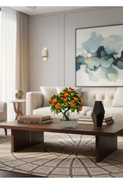 HomeBasics Artificial Tree Orange Tree Cobalt Ilı Vivid and Stylish Appearance