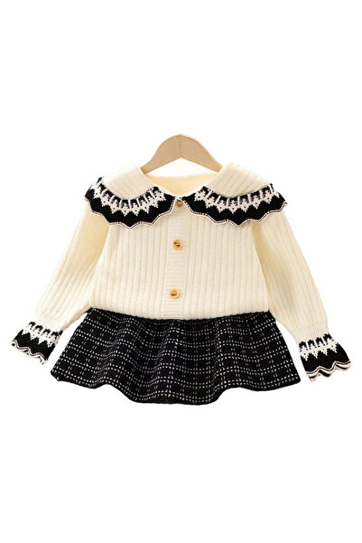 OEM Εικόνα προϊόντος Στολή για κορίτσια, λευκό πουλόβερ και μαύρη φούστα, μέγ...