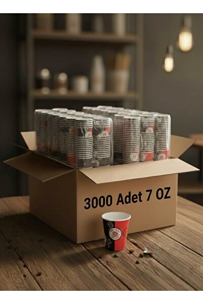 DCA SUPPLY STORE 7 oz Karton Bardak 3000'li Paket - Sızdırmaz Sıcak/Soğuk Uyu...