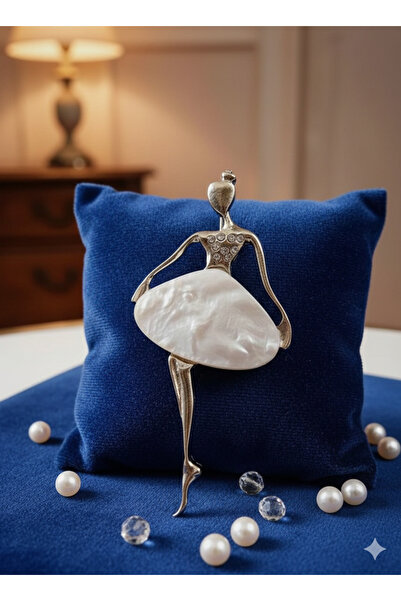 As Kadın Sedefli ,taşlı Balerin Broş