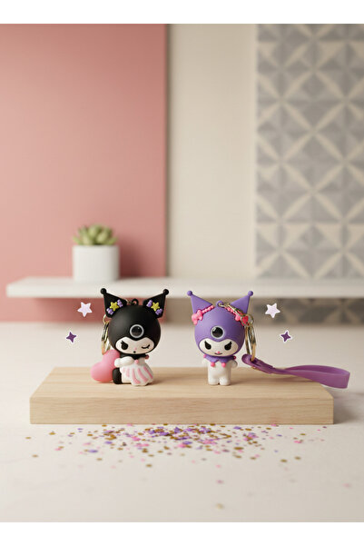 MYNAURA Kuromi Işıklı Anahtarlık –Kuromi Yansıtan Projeksiyonlu Sevimli Anaht...