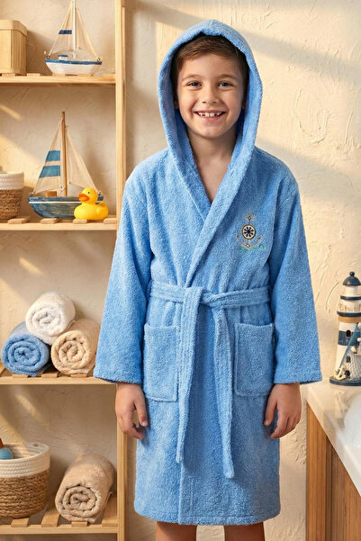 HERA Hooded Cotton Teenage Children's Bathrobe - Ages 13-18 Unisex Boys-Girls...