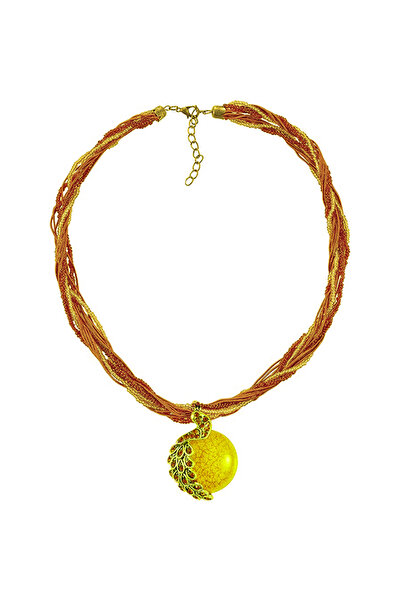 OEM Colier boem cu pietre semiprețioase și pandantiv cu păun, reglabil, încui...