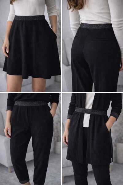 Beyna NEGRU SILVERY 4 CM GUMĂ PENTRU TAILĂ, PĂRĂȚI ȘI DON 1 PACHET 5 METRI