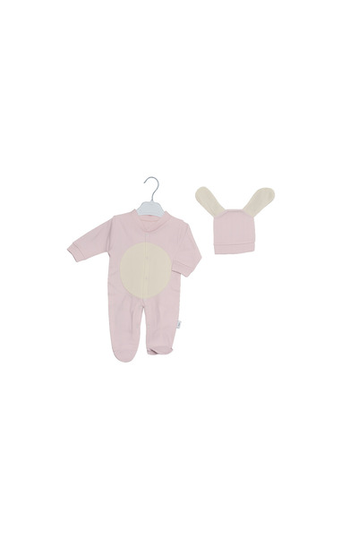 ASLİN STORE Baby Rabbit Themed Romper and Hat Set with Pompom Ears