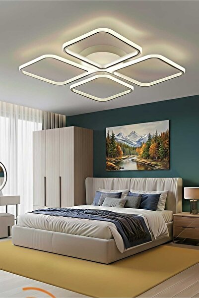 Ece Aydınlatma Finesse Beyaz Led Avize Salon,Oturma odası,Yatak odası için