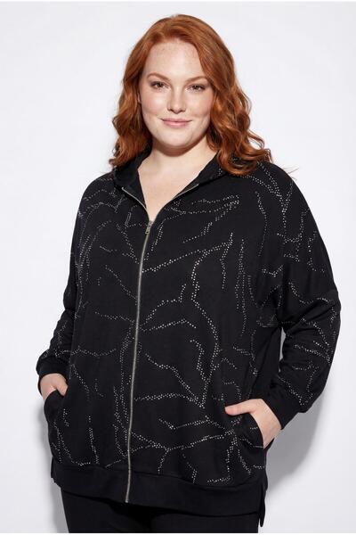 Ebsumu Women's Plus Size Hooded Black Sweatshirt