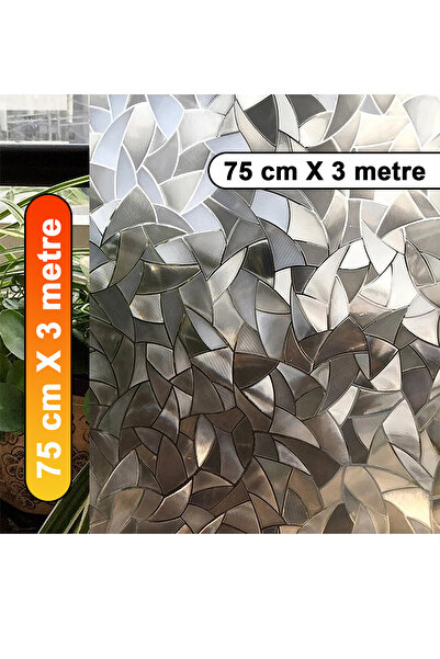 Örtücüm 75 Cm X 3 Metre Buzlu Statik Kumlama Cam Folyo Ev Ofis Duşakabin Dese...