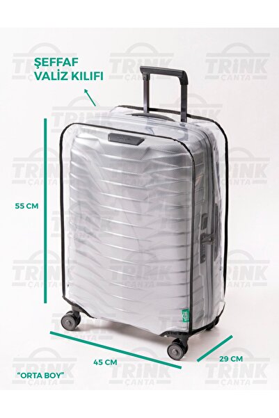 Trink Çanta Suitcase Cover and Luggage Cover Transparent Pvc Waterproof Dirt-Resistant Easy to Clean * Transparent *