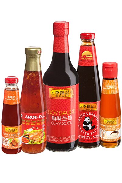 Lee Kum Kee Uzakdoğu Sos Paketi Susam Yağı, Soya Sosu, Istiridye Sos, Tatlı E...