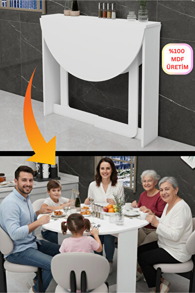 Kydonia Home Küçük Alanlar İçin Pratik Katlanır Açılır Kapanır Yuvarlak Mutfa...