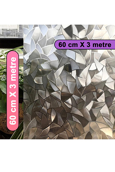 Örtücüm 60 Cm X 3 Metre Buzlu Statik Kumlama Cam Folyo Ev Ofis Duşakabin Dese...
