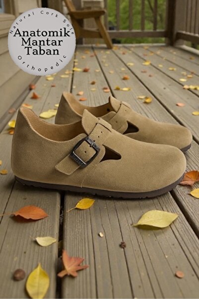 LAND OF CORK LC حذاء يومي مريح من الجلد الطبيعي ذو نعل من الفلين الطبيعي التش...