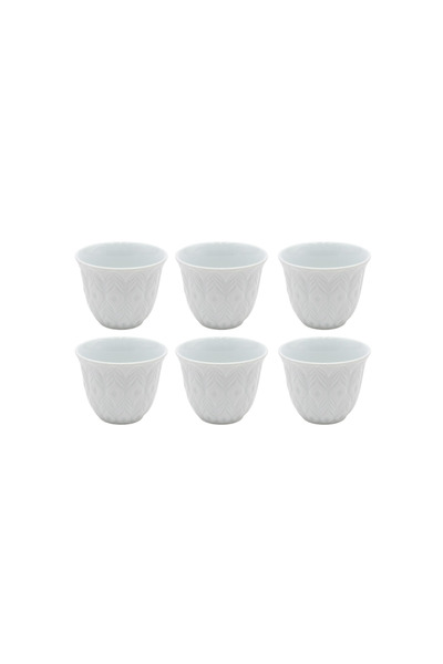 mawfoor طقم فناجيل قهوة سعودية فاخرة موفور زخرفة متنوعه - 6 حبات