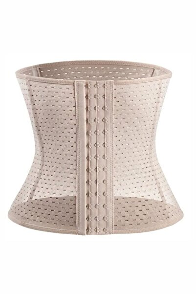 Boubon Co مشد نسائي لشد الخصر بعد الولادة بلون البشرة الكريمي مع مشبك