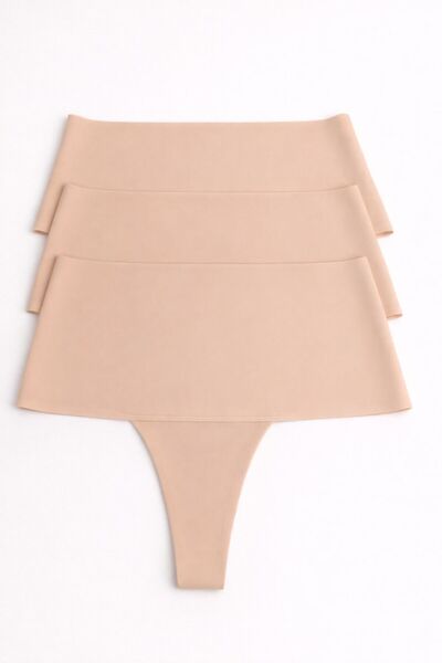 MAVİ QUMSAL Γυναικεία εσώρουχα στρινγκ σετ 3 τεμαχίων σε χρώμα δέρματος χωρίς...