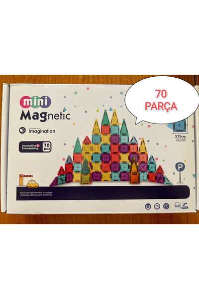 OSMEY Manyetik Yapı Blokları – Çocuklar İçin Renkli 3 Boyutlu 70 Parça Manyet...