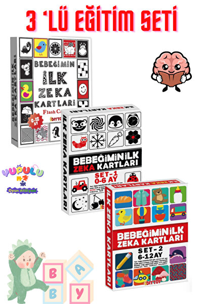 Diytoy İlk Zeka Kartları 0-12 Ay & Bebeğimin İlk Zeka Kartları Set-1 ve Set-2...