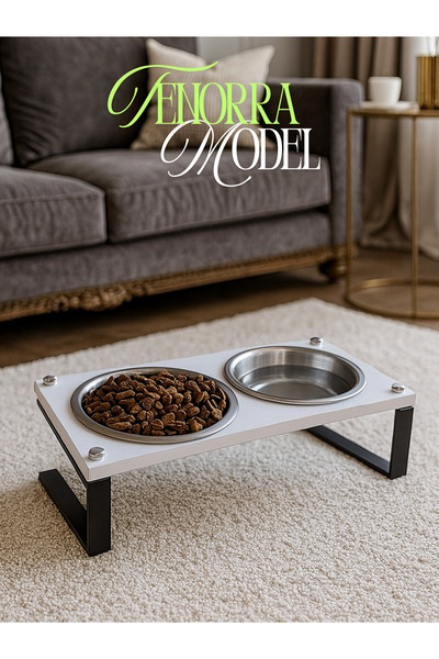 Okay Kedi ve Köpekler İçin Mama ve Su Standı - Yüzde 10 Eğimli, Yüksek Kalite...