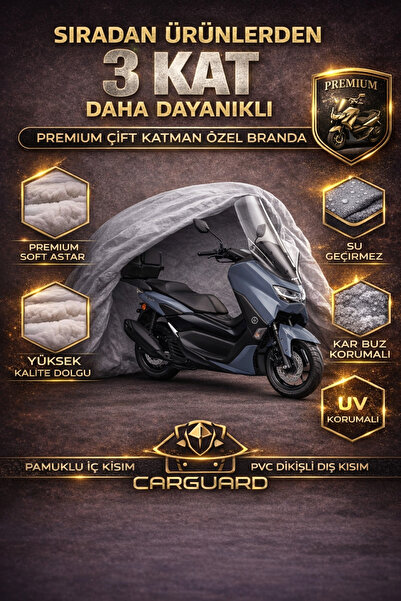 CarGuard Yamaha N-Max 125 / N-Max 155 Fitilli Motosiklet Brandası Motor Örtüs...
