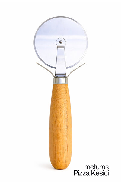 GENGSİ Akasya Kulplu Paslanmaz Çelik Pizza Keseceği Bıçağı | 19x7 cm Pizza, P...