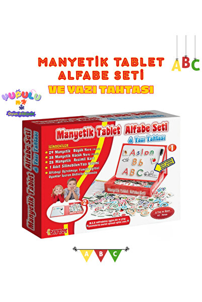 Diytoy Manyetik Tablet Alfabe Seti ve Yazı Tahtası Eğitici Hediye Paketi