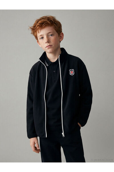LC Waikiki LCW Kids Dik Yaka Beşiktaş Nakışlı Polar Erkek Çocuk Hırka