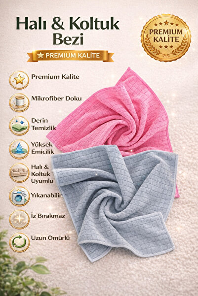 Single ( 2 Adet ) Mikrofiber Halı, Koltuk Ve Zor Kir Bezi