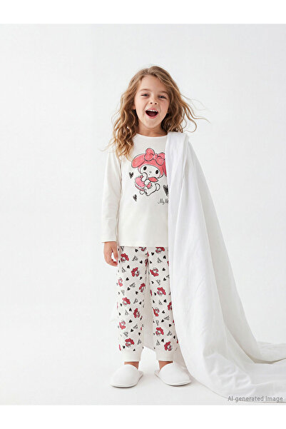 LC Waikiki Σετ πιτζάμες για κορίτσια Ecru My Melody με τύπωμα