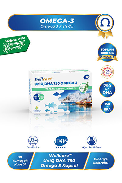 Wellcare Uniq Dha 750 Omega 3 Balık Yağı 30 Kapsül