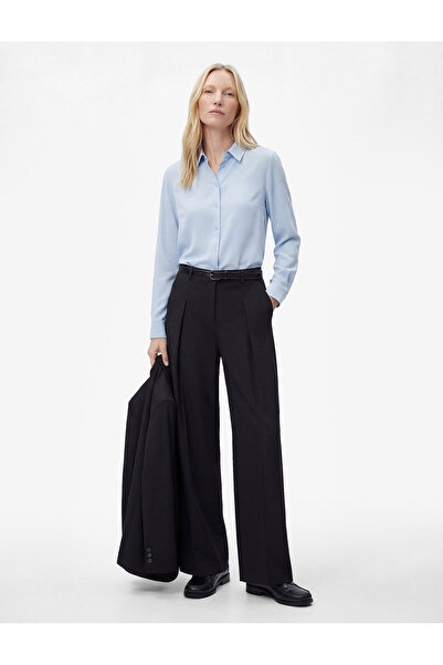 Koton Regular Fit Düğmeli Uzun Kollu Klasik Yaka Viskon Gömlek