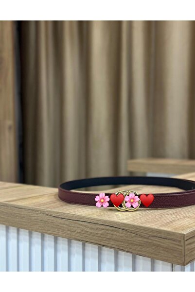 ERDESIGNN CUREA DE DAMĂ ROȘU CLARTE CU DETALII AURII, CUREA PENTRU ROCHIE ROȘ...