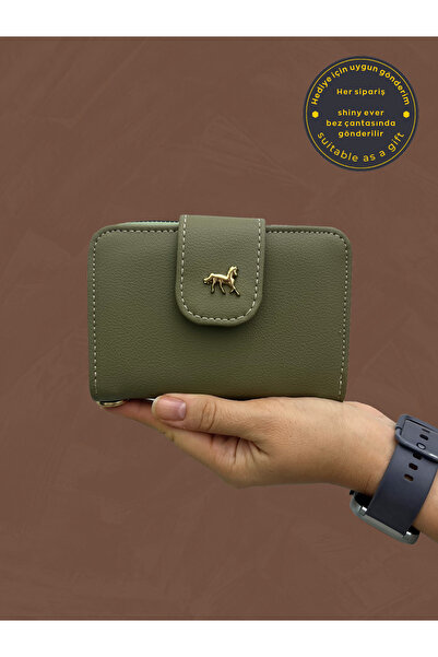 shiny ever Portofel din piele pentru femei, de dimensiune medie, cu detalii a...