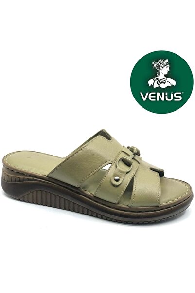 Venüs Roz Prava koža Žene Papuče ZELENA