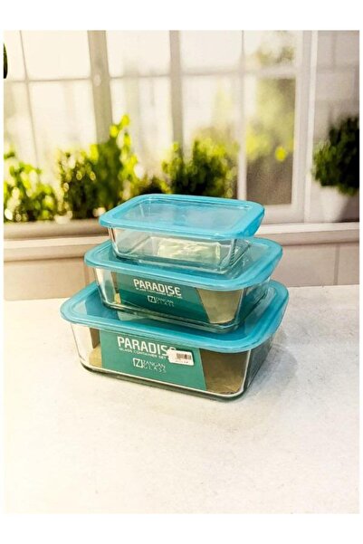 OEM Set 3x Caserole Sticla cu capac, 410ML/700ML/1050ML