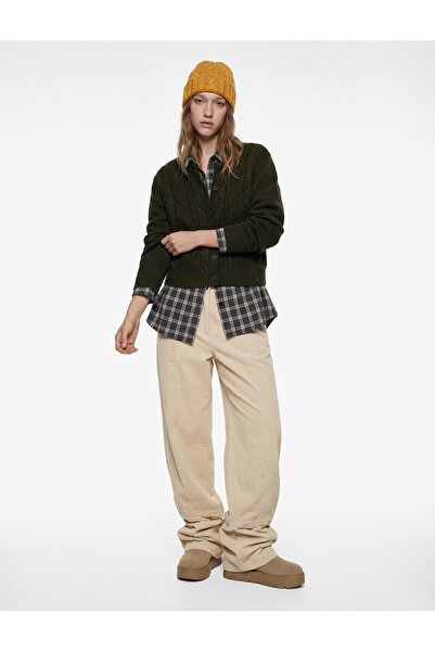 Koton Slim Fit Hair Knit Textured Buttoned Crew Neck Knitwear Cardigan