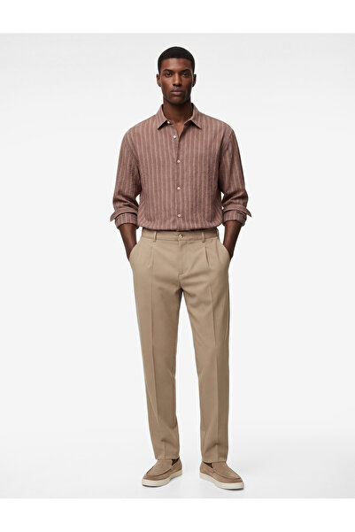 Koton Comfortable Fit Pocketed Viscose Blend Pleated Fabric Pants