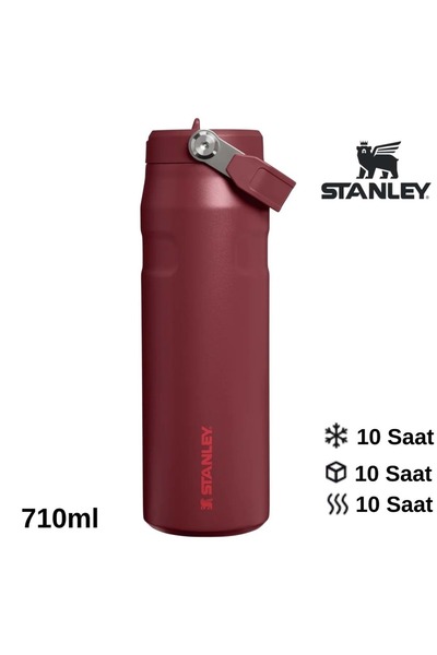 Stanley The IceFlow Flip Straw Pipetli Termos Bardak 0,70 LT Matara BORDO